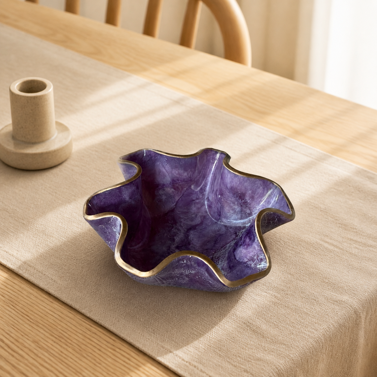 Small Purple bowl, 8x3" geode design epoxy resin