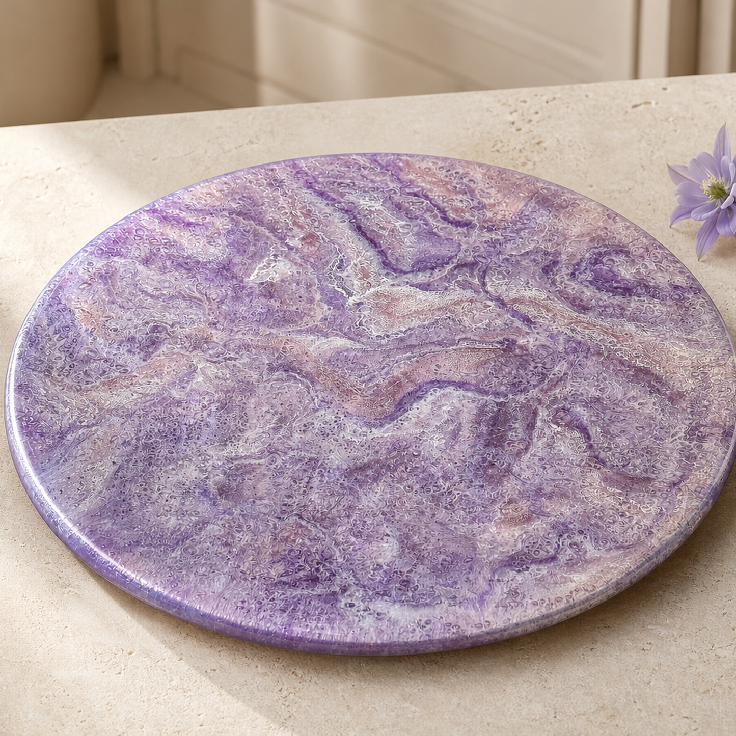 Purple Lazy Susan geode design epoxy resin, 5 sizes