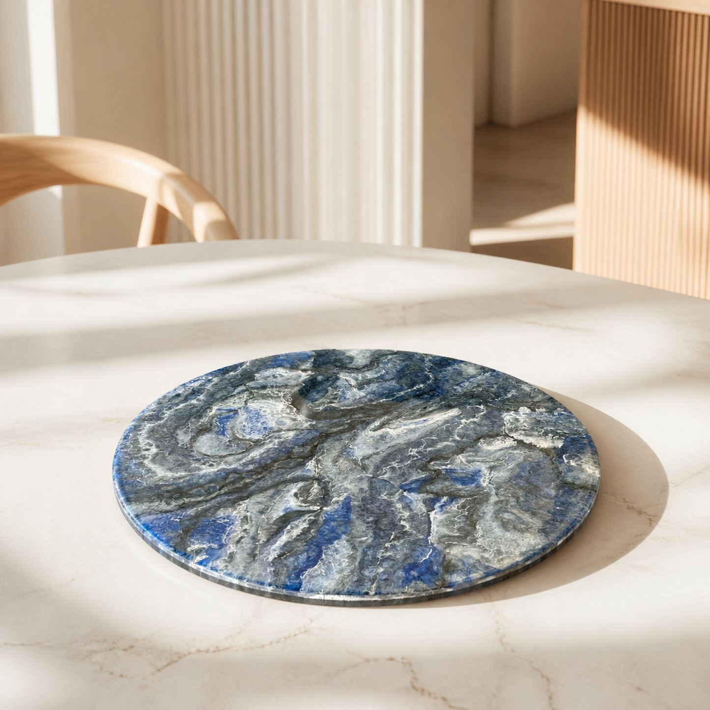 Blue Lazy Susan geode design epoxy resin, 5 sizes