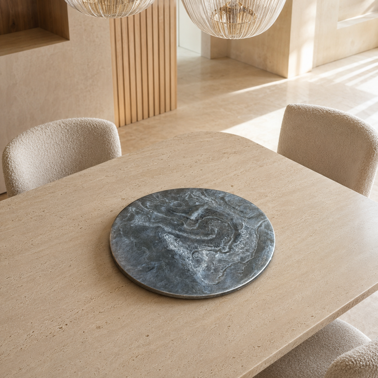 Silver and Grey Lazy Susan geode design epoxy resin, 5 sizes