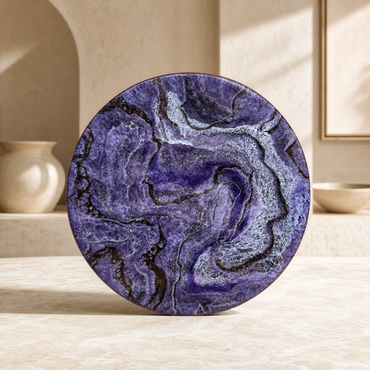 Purple and Brown Lazy Susan geode design epoxy resin, 5 sizes