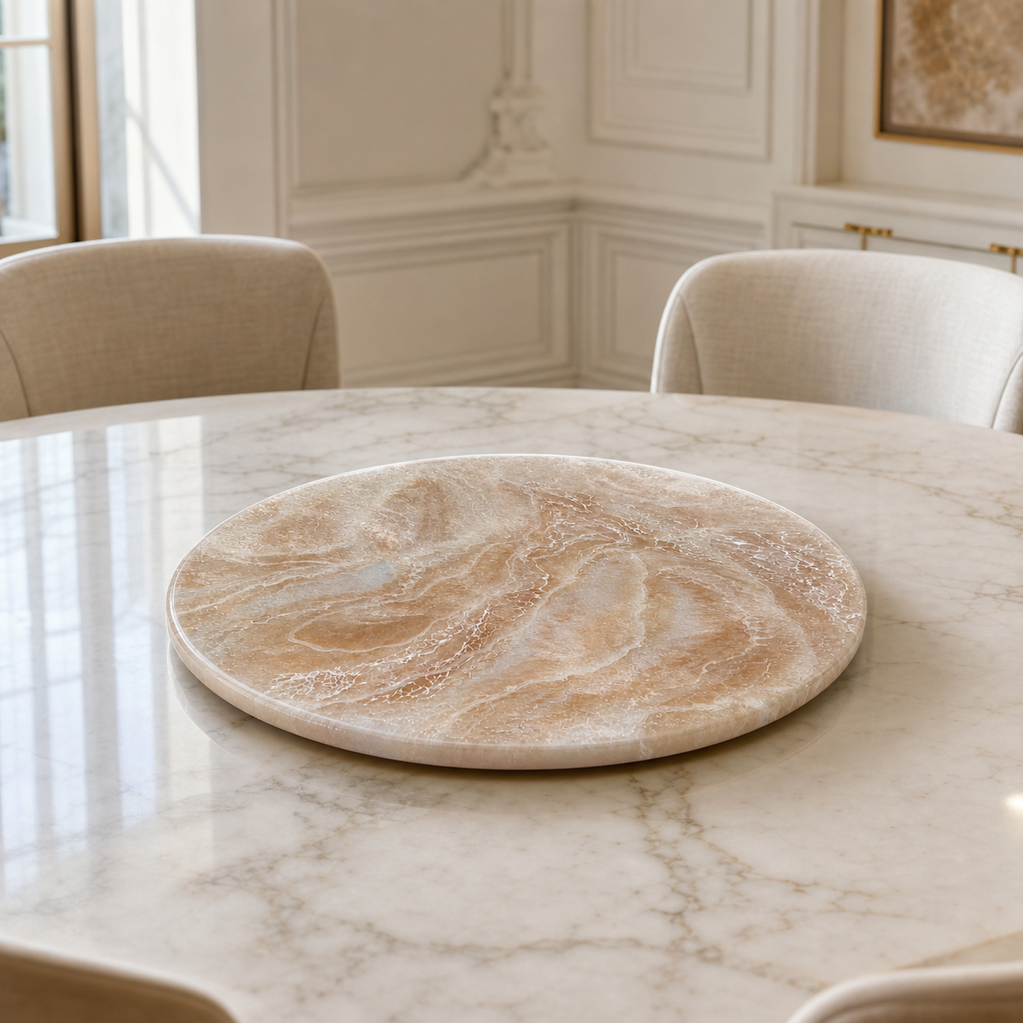 Cream Lazy Susan geode design epoxy resin, 5 sizes