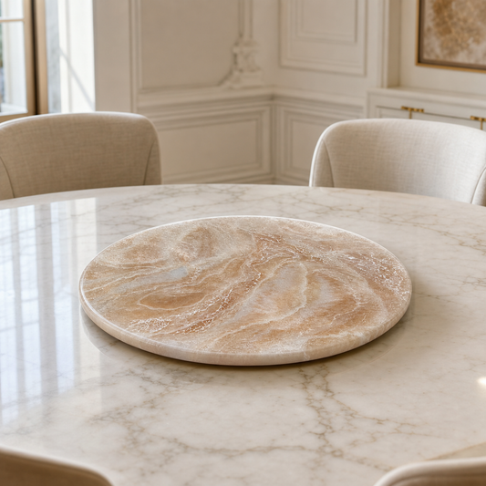 Cream Lazy Susan geode design epoxy resin, 5 sizes