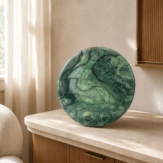 Green Lazy Susan geode design epoxy resin, 5 sizes