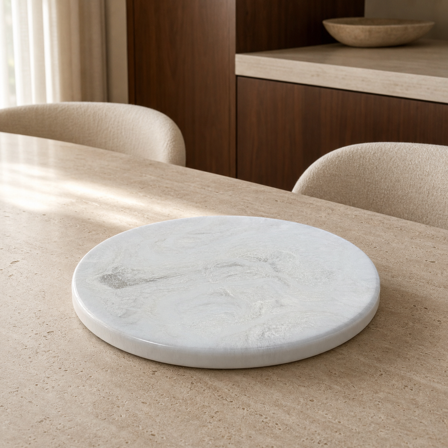 White Lazy Susan geode design epoxy resin, 5 sizes