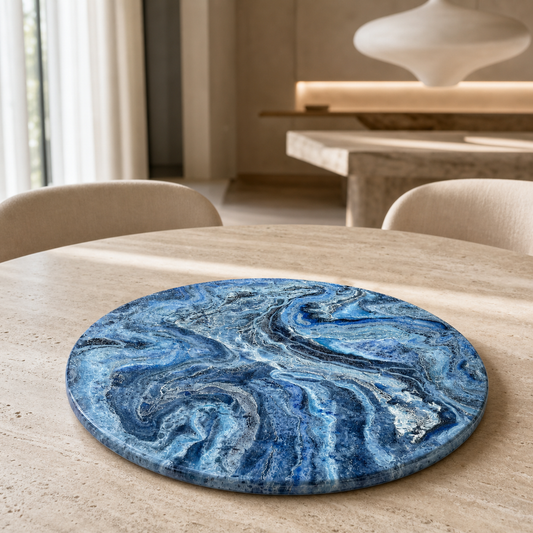 Blue Lazy Susan geode design epoxy resin, 5 sizes
