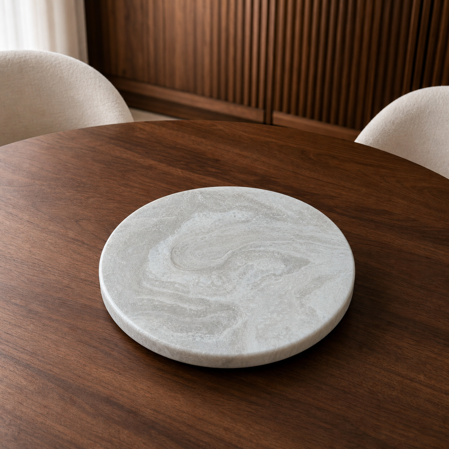 White Lazy Susan geode design epoxy resin, 5 sizes