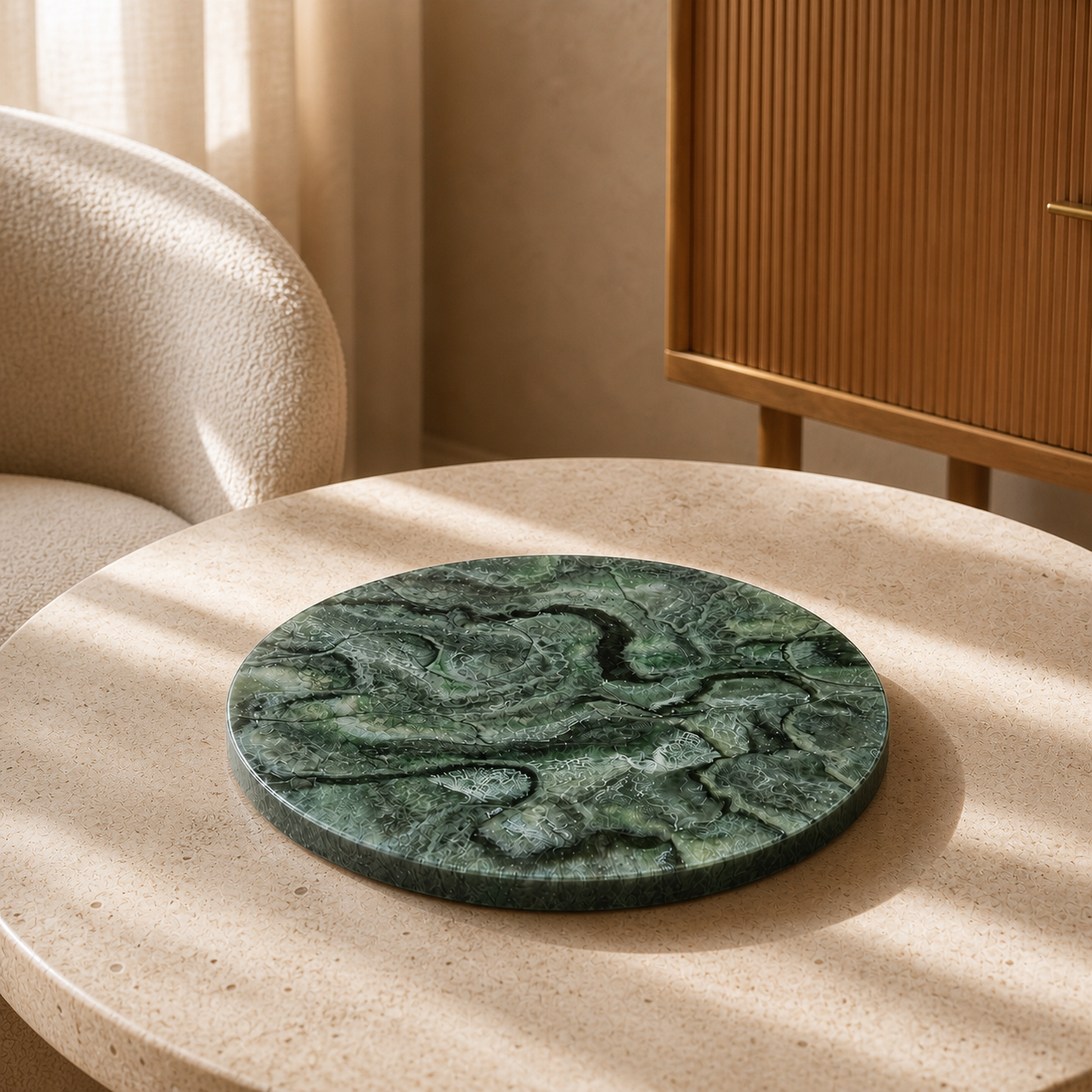 Green Lazy Susan geode design epoxy resin, 5 sizes