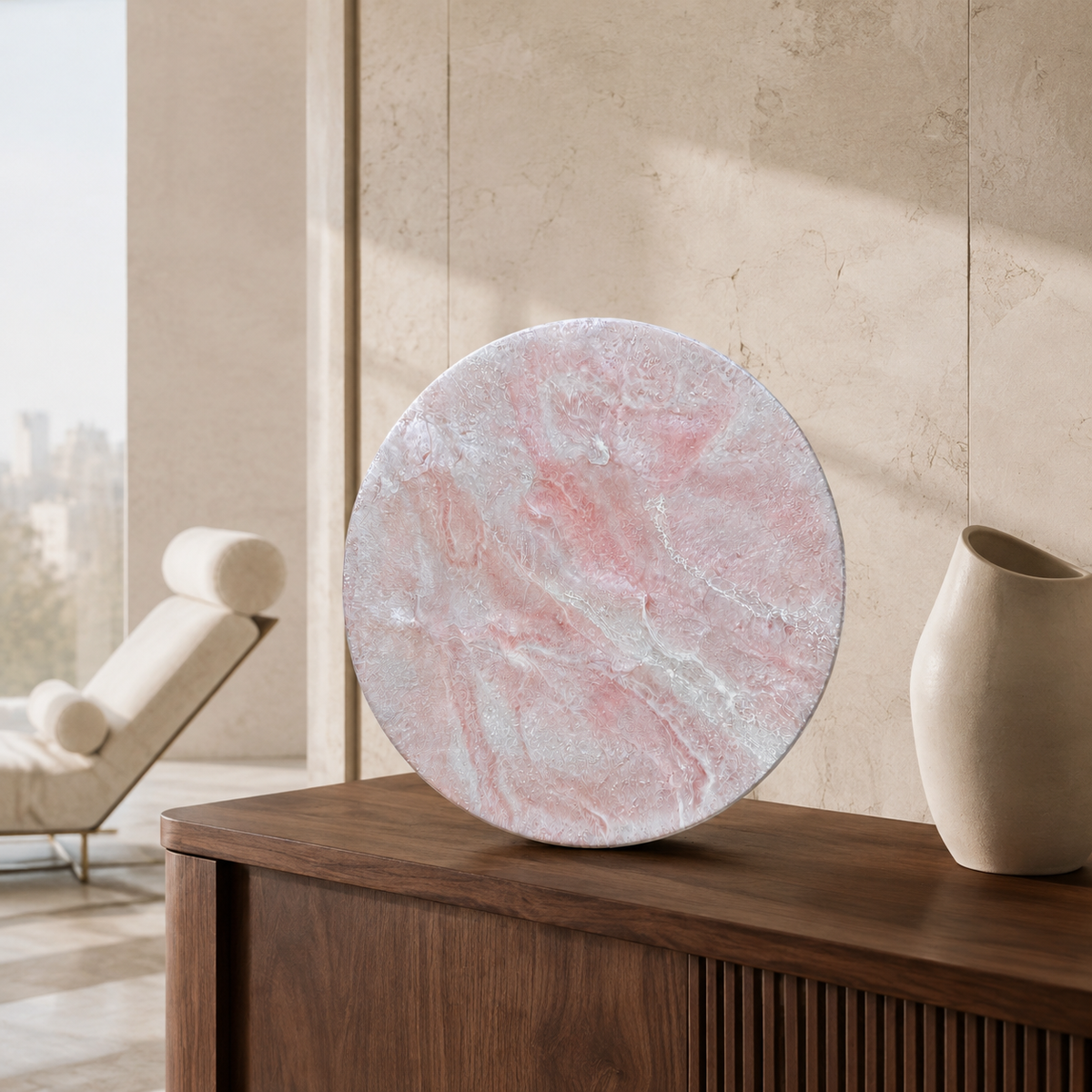 Light Pink Lazy Susan geode design epoxy resin, 5 sizes