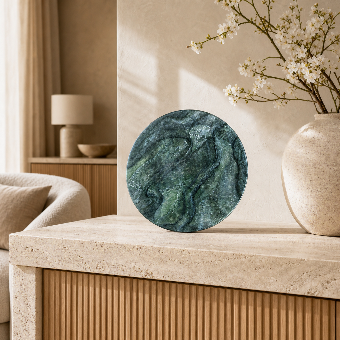 Green Lazy Susan geode design epoxy resin, 5 sizes