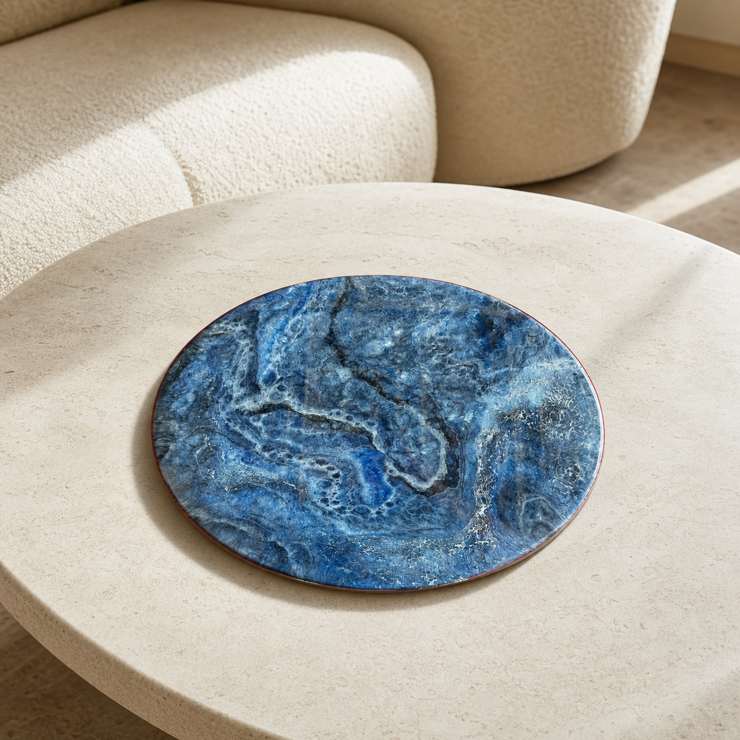 Blue Lazy Susan geode design epoxy resin, 5 sizes