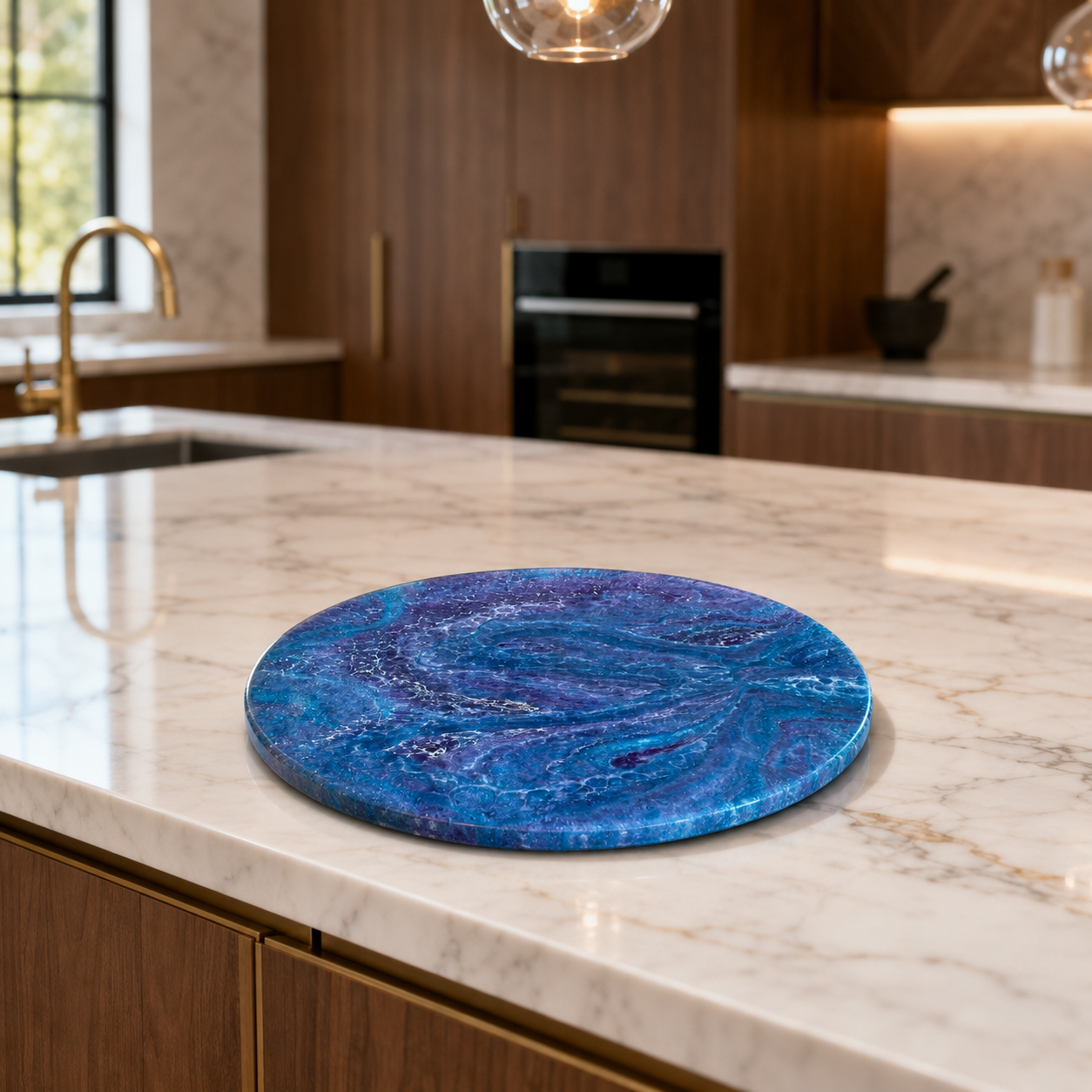 Purple and Blue Lazy Susan geode design epoxy resin, 5 sizes