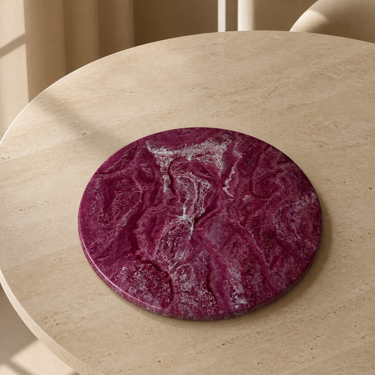 Pink Lazy Susan geode design epoxy resin, 5 sizes