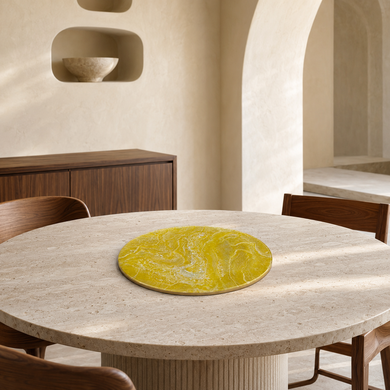 Yellow Lazy Susan geode design epoxy resin, 5 sizes