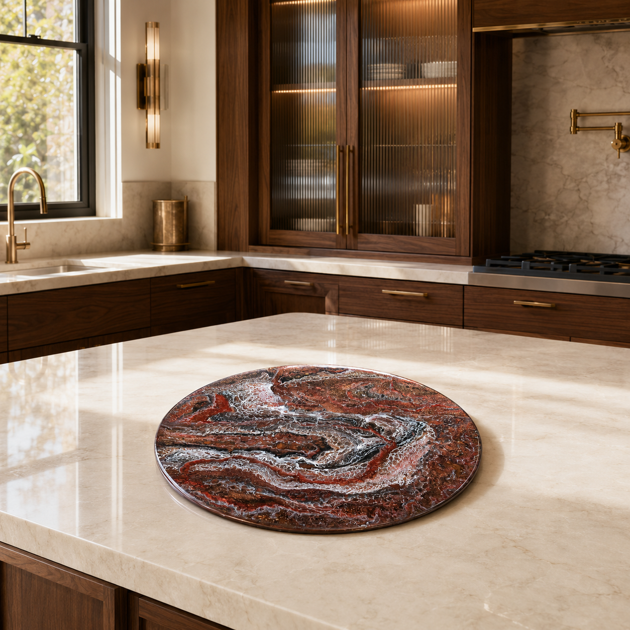 Black, Bronze and Copper Lazy Susan geode design epoxy resin, 5 sizes