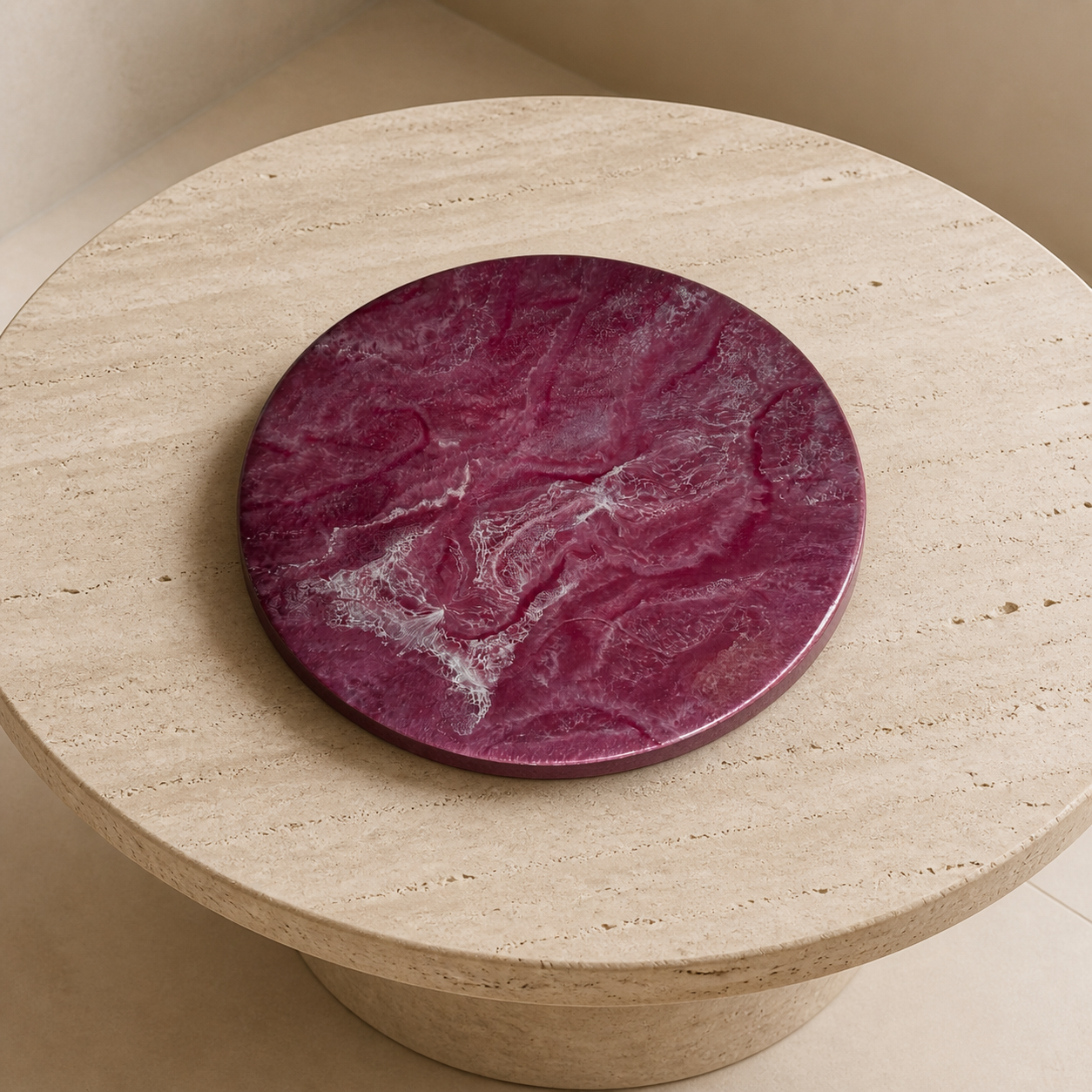 Pink Lazy Susan geode design epoxy resin, 5 sizes