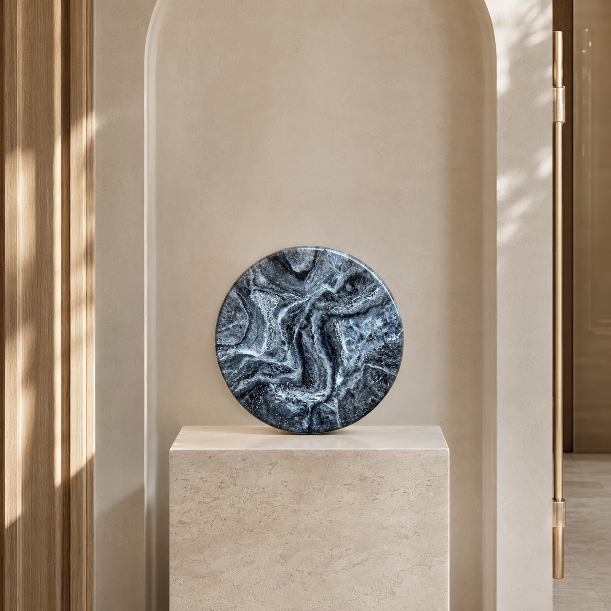 Black Lazy Susan geode design epoxy resin, 5 sizes