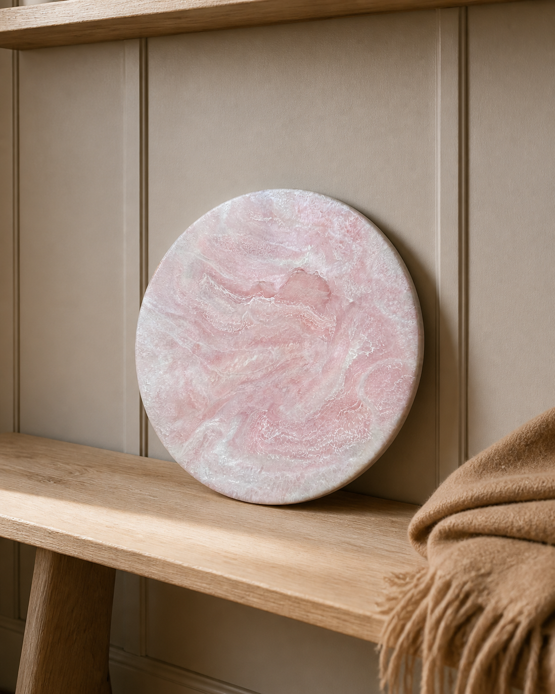Light Pink Lazy Susan geode design epoxy resin, 5 sizes