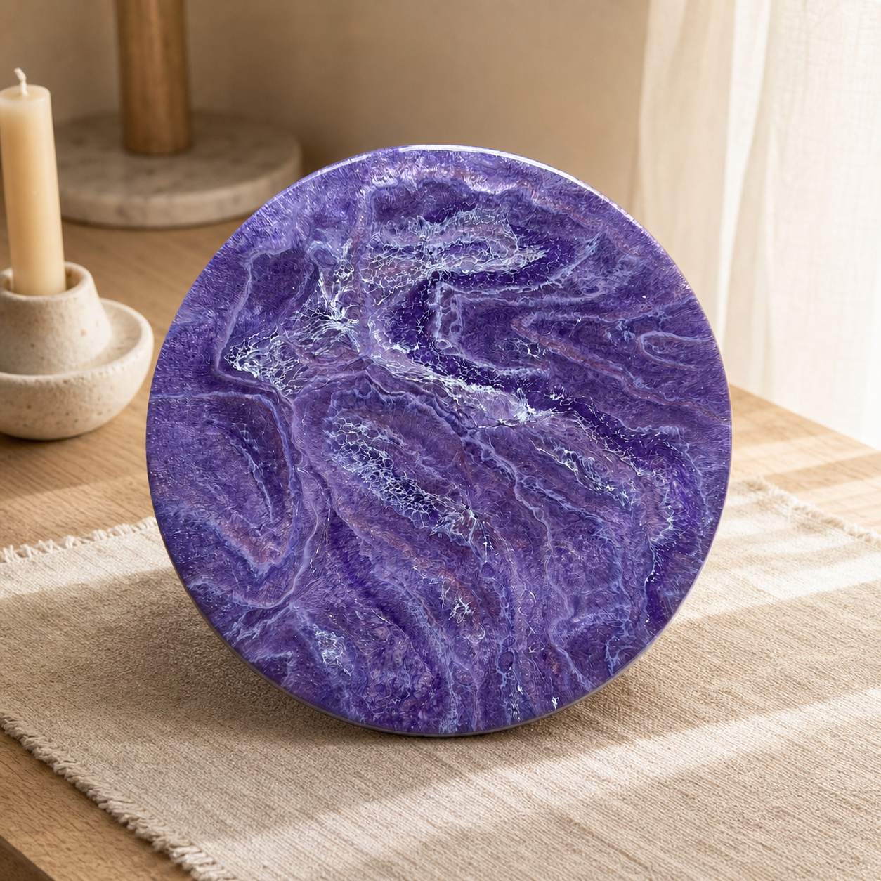 Purple Lazy Susan geode design epoxy resin, 5 sizes