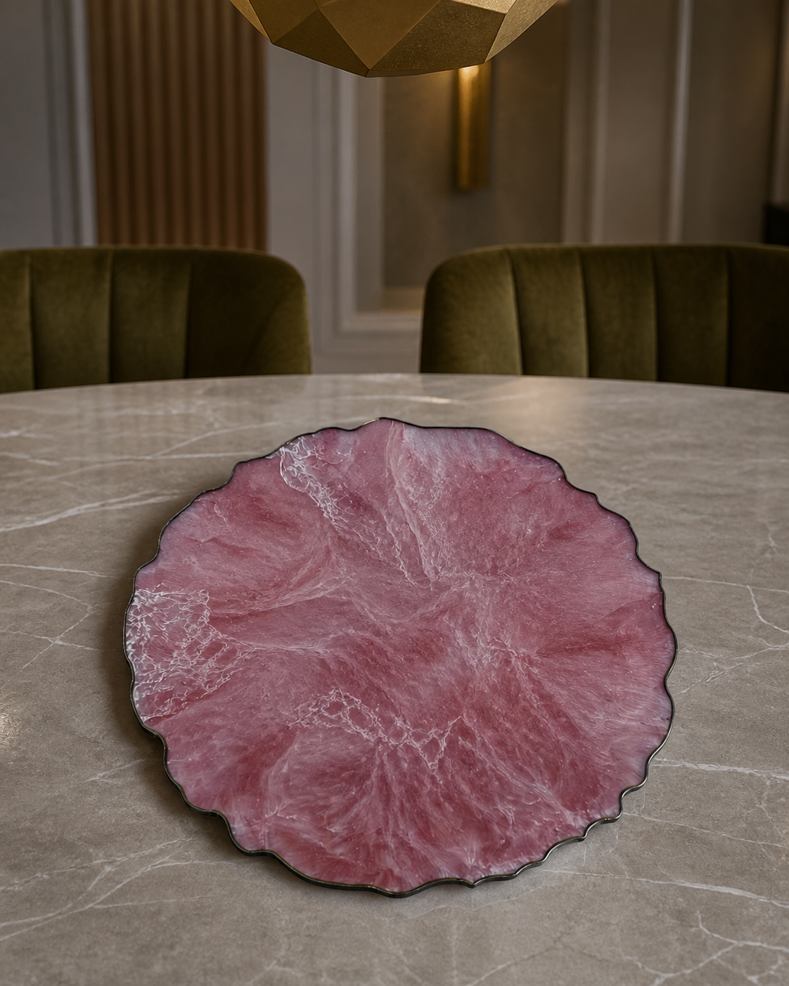 Light Pink Placemats geode design epoxy resin