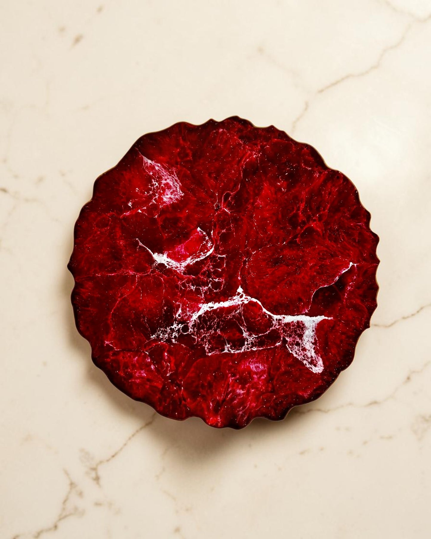 Red Placemats geode design epoxy resin