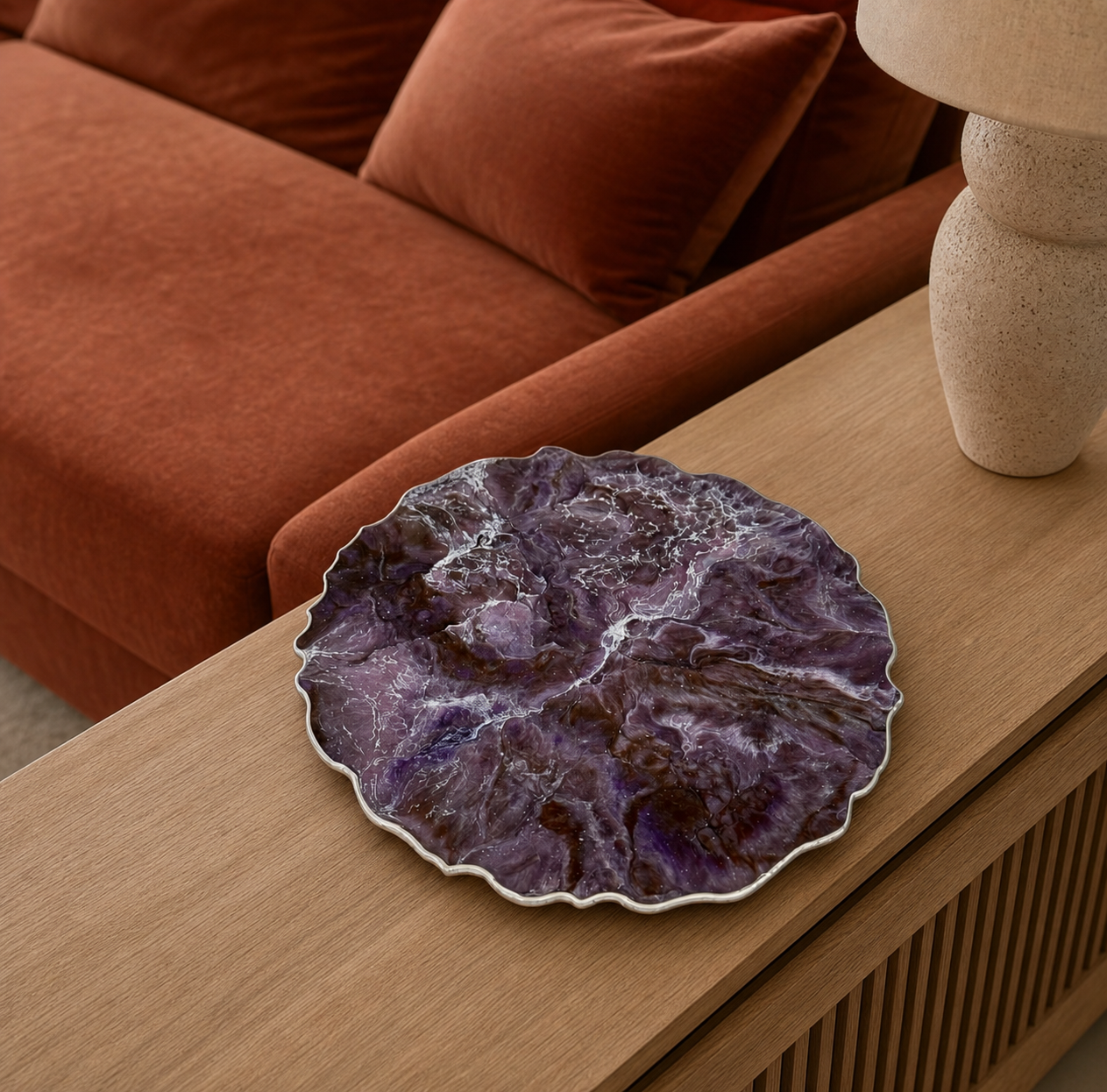 Purple and Brown Placemats geode design epoxy resin