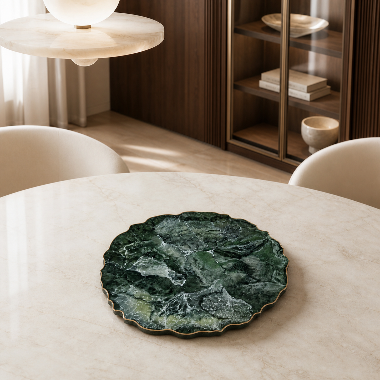 Green Placemats geode design epoxy resin