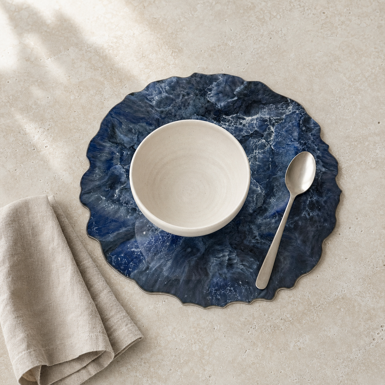 Blue Placemats geode design epoxy resin