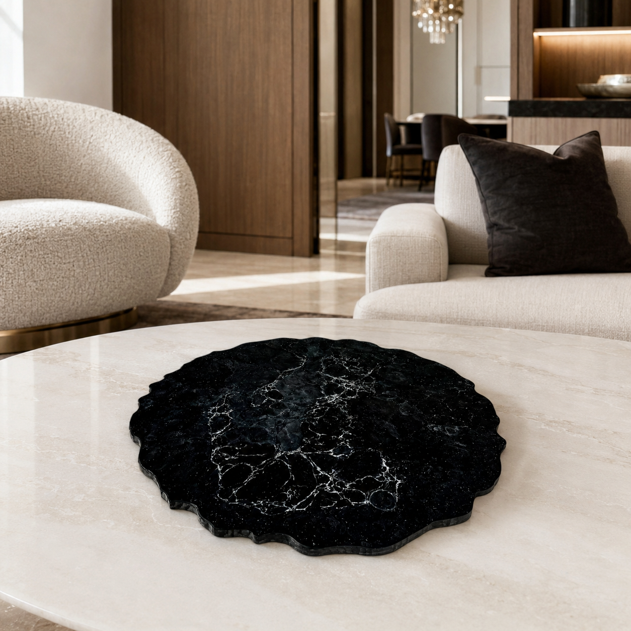 Black Placemats geode design epoxy resin
