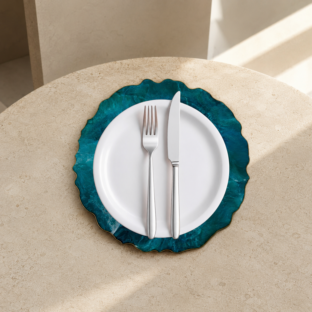Ocean colors Placemats geode design epoxy resin