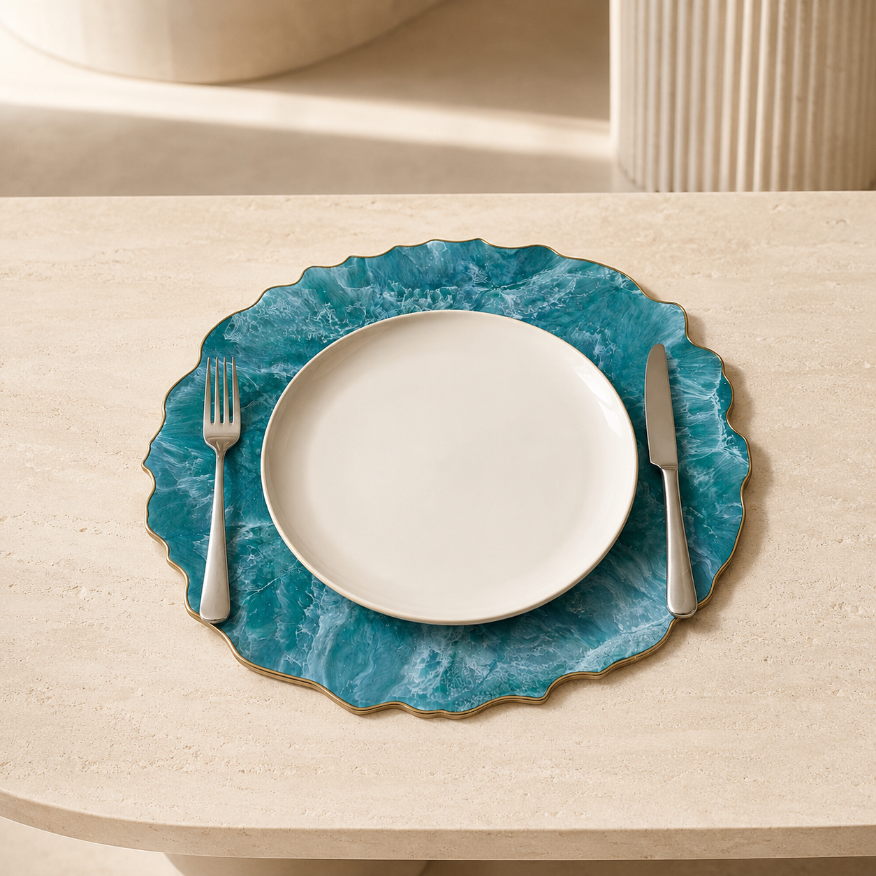 Ocean colors Placemats geode design epoxy resin