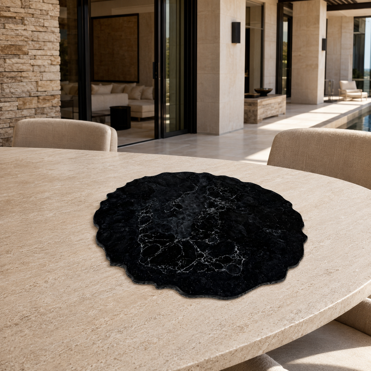 Black Placemats geode design epoxy resin