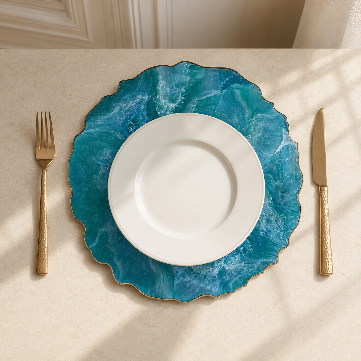 Ocean colors Placemats geode design epoxy resin