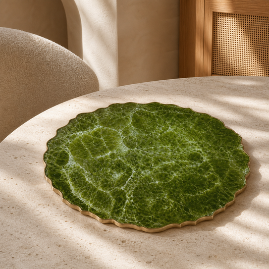 Olive green Placemats geode design epoxy resin