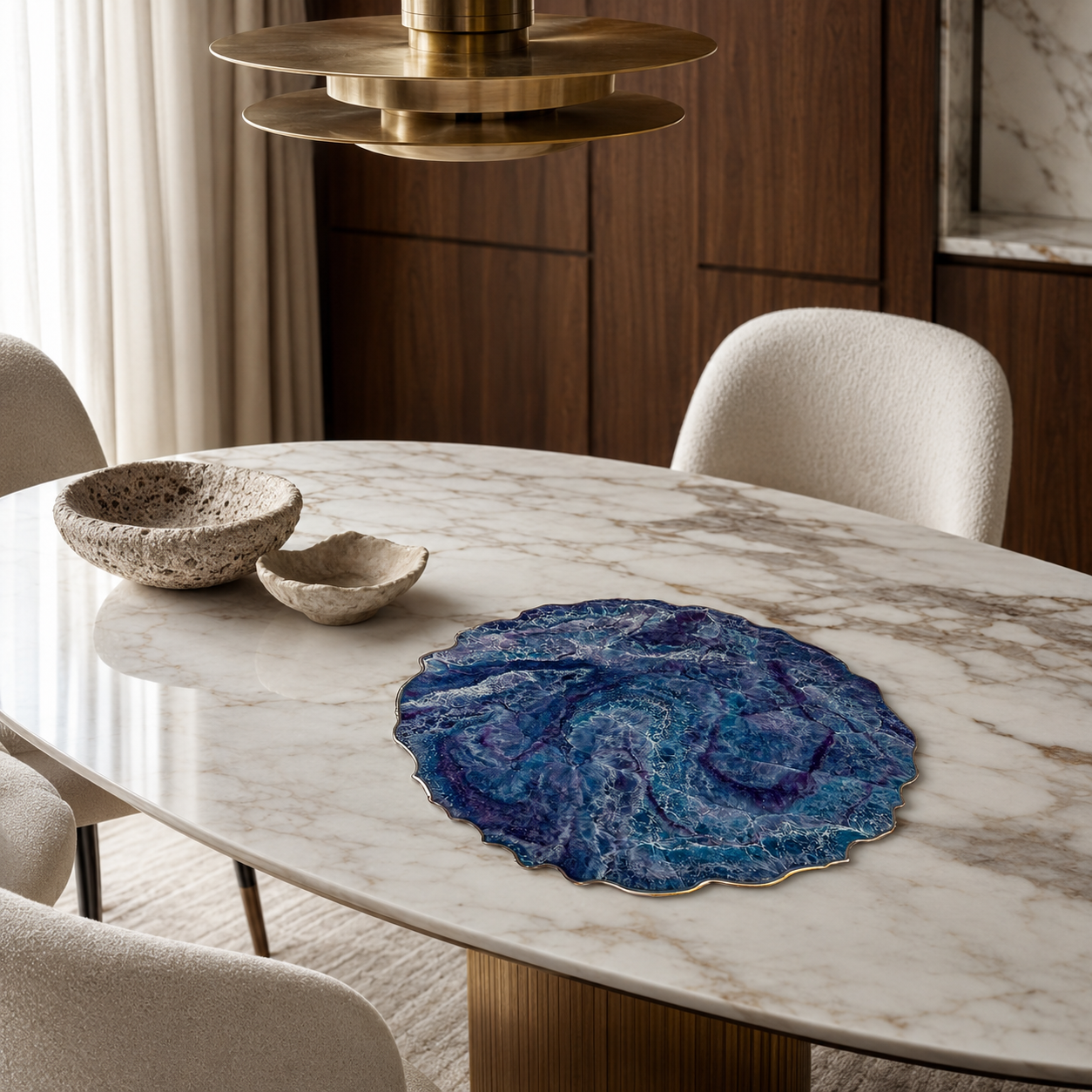 Purple and Blue Placemats geode design epoxy resin