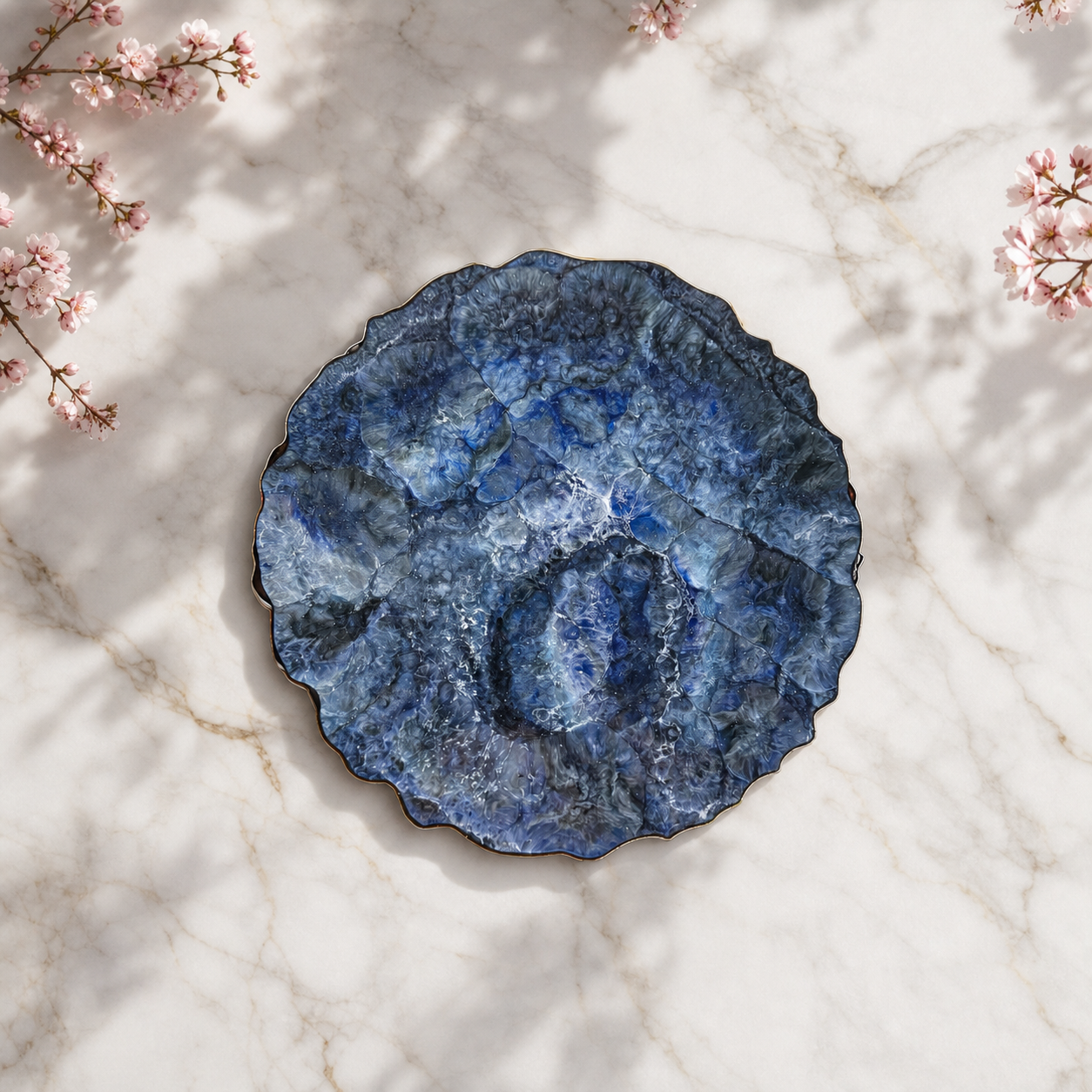 Blue Placemats geode design epoxy resin