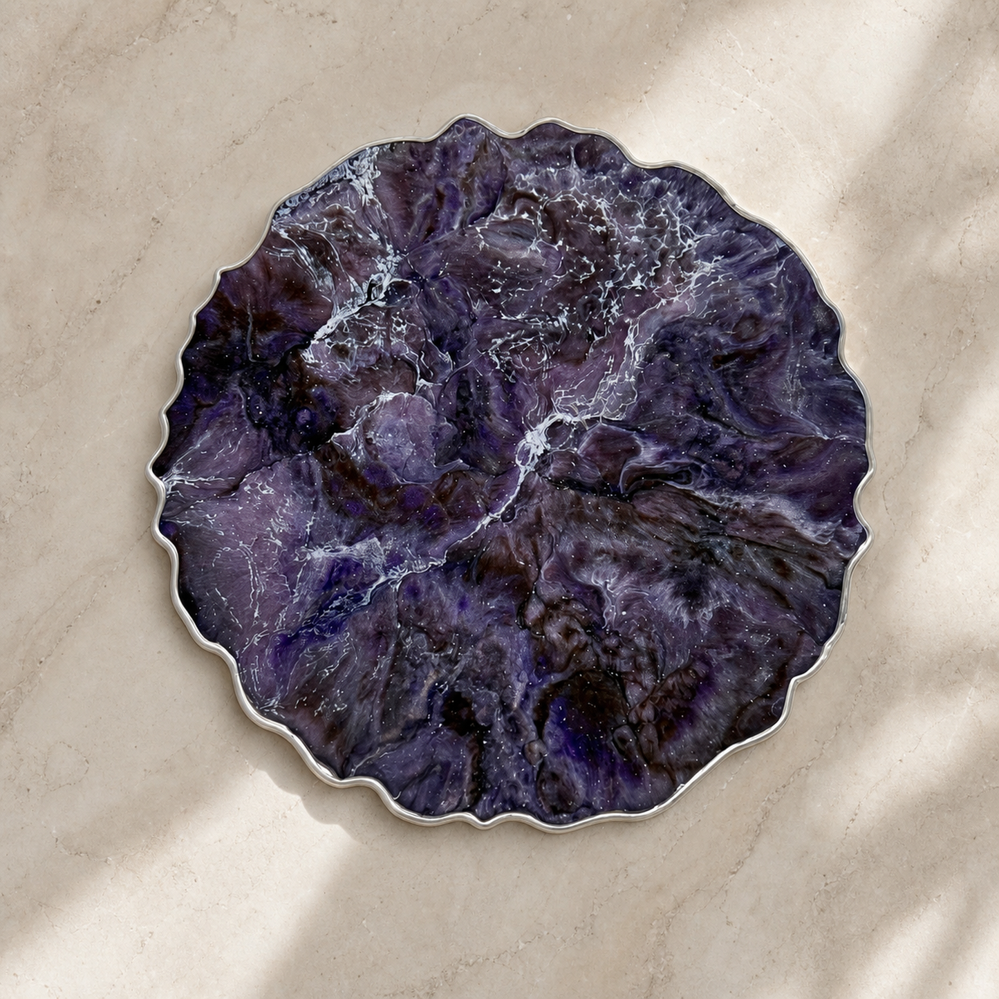 Purple and Brown Placemats geode design epoxy resin