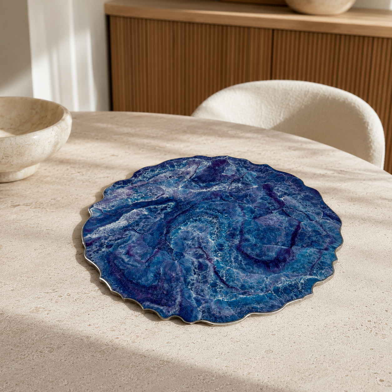 Purple and Blue Placemats geode design epoxy resin