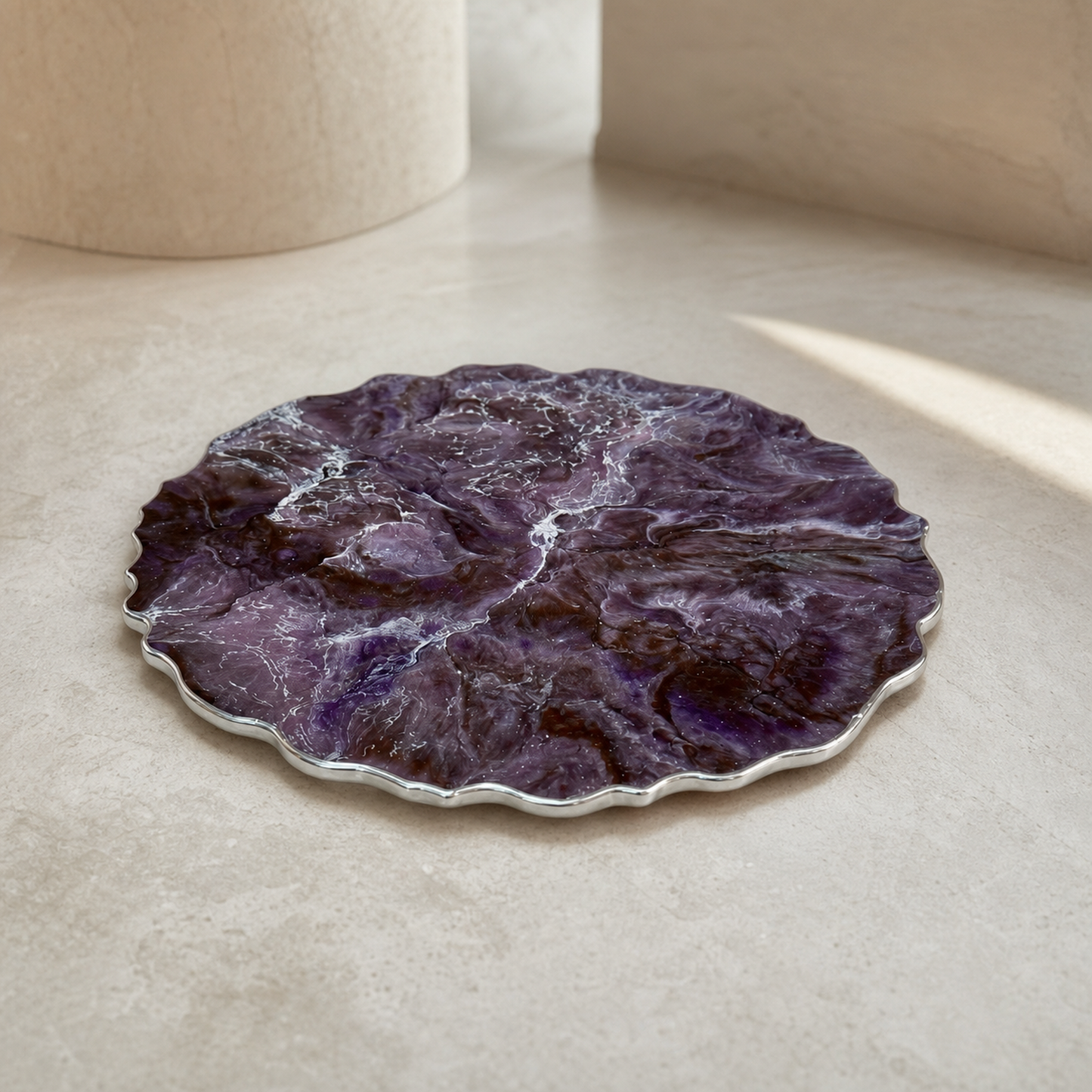 Purple and Brown Placemats geode design epoxy resin