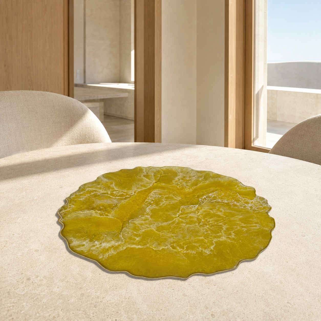 Yellow Placemats geode design epoxy resin