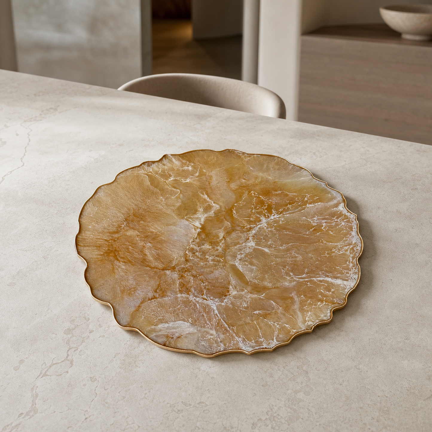 Cream Placemats geode design epoxy resin