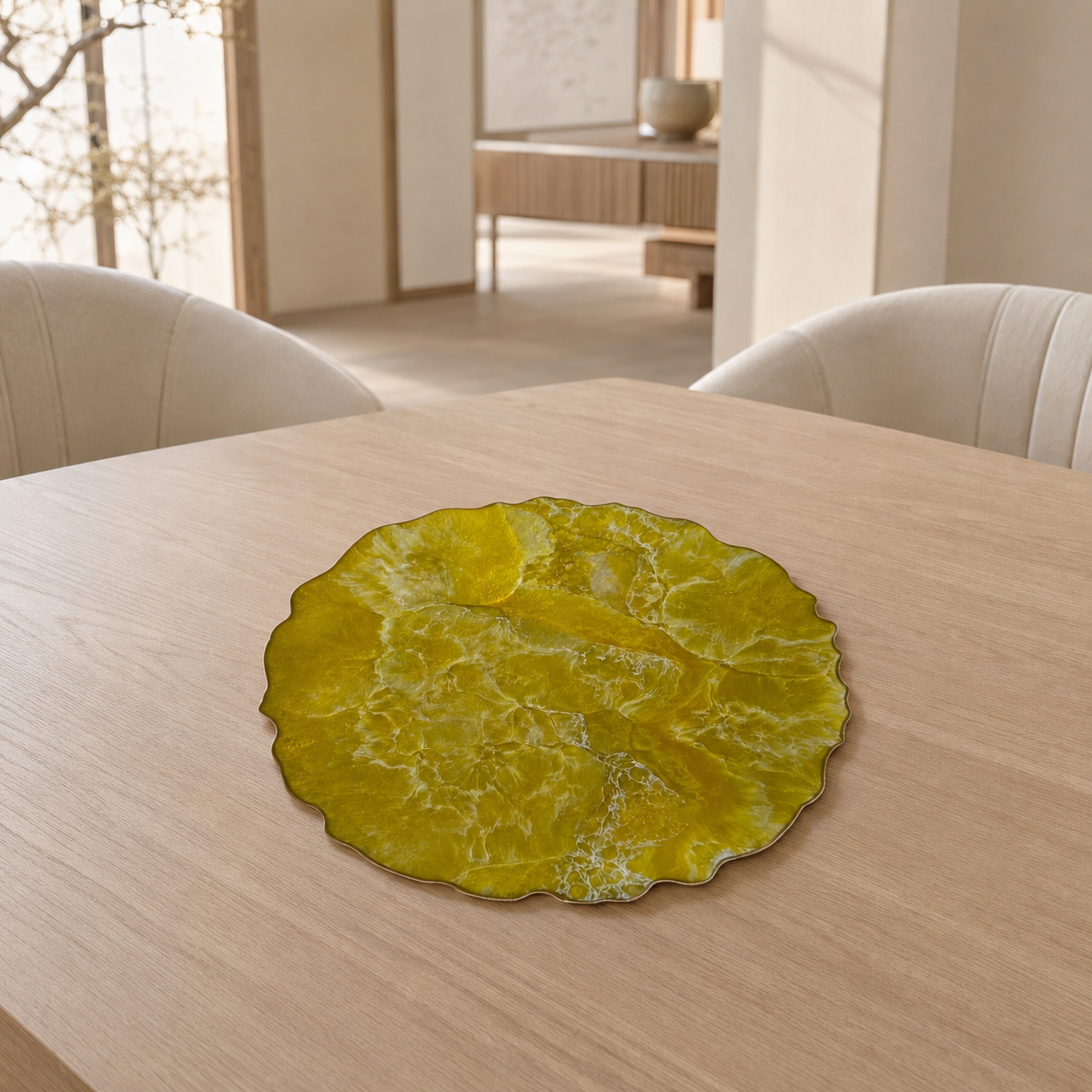 Yellow Placemats geode design epoxy resin