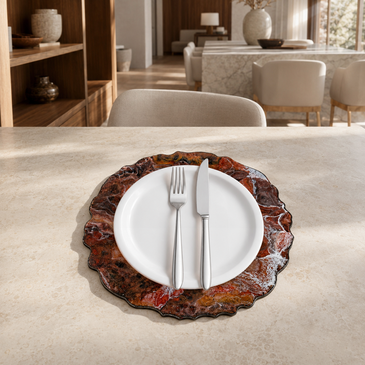 Black, Bronze and Copper Placemats geode design epoxy resin