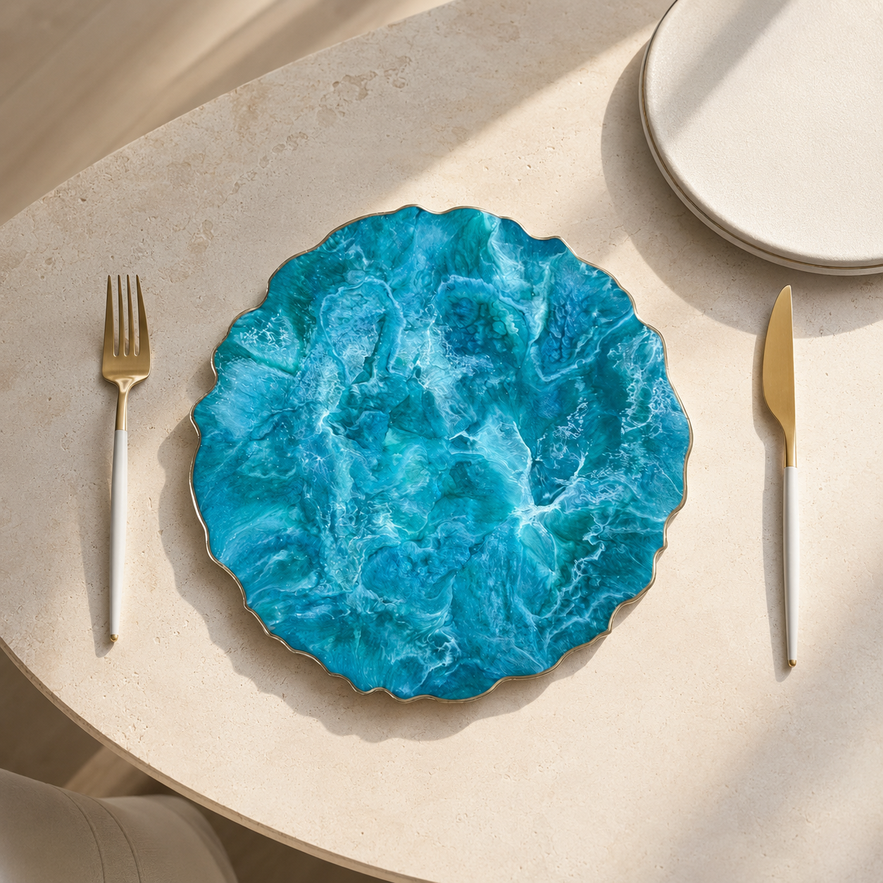 Ocean colors Placemats geode design epoxy resin