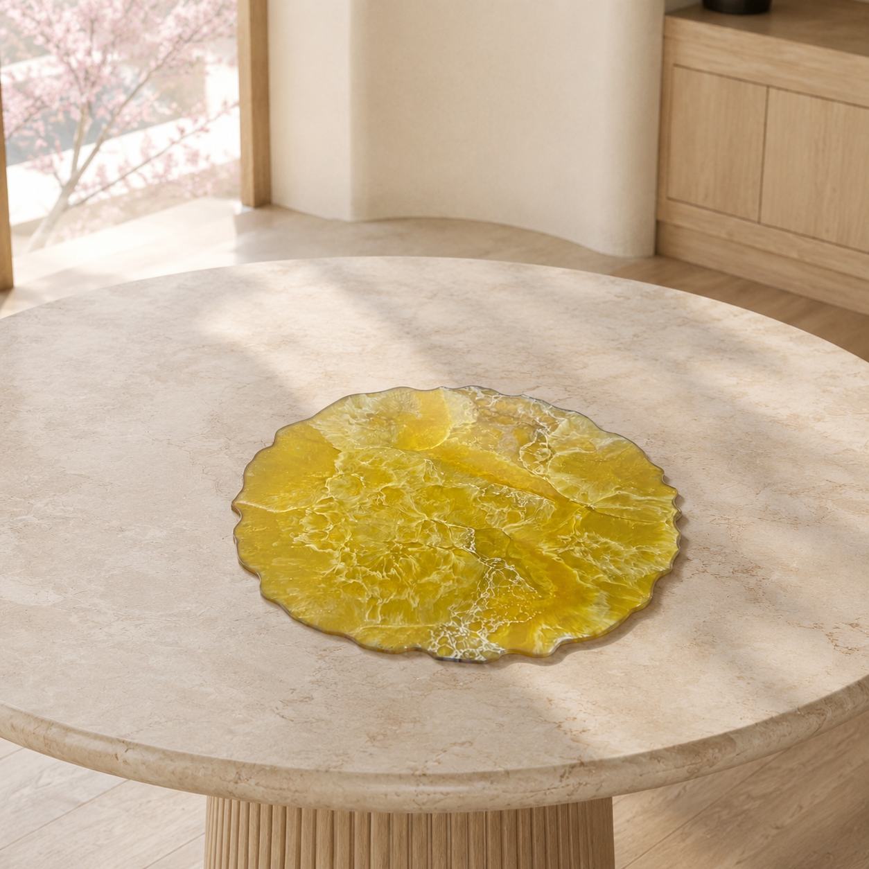 Yellow Placemats geode design epoxy resin