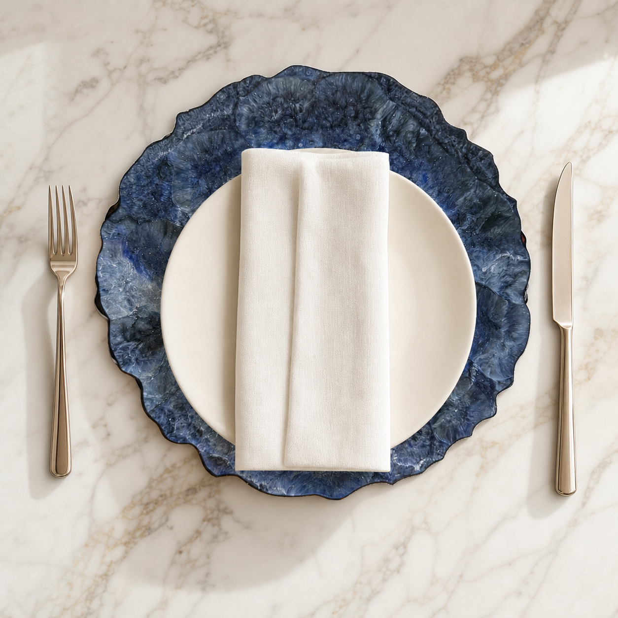 Blue Placemats geode design epoxy resin