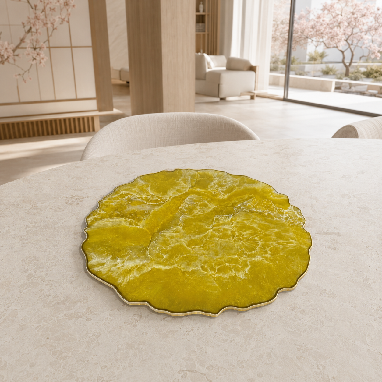 Yellow Placemats geode design epoxy resin