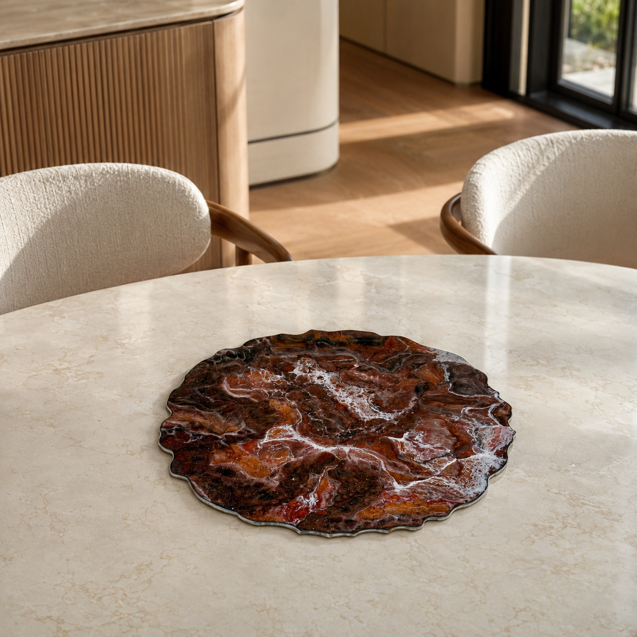 Black, Bronze and Copper Placemats geode design epoxy resin