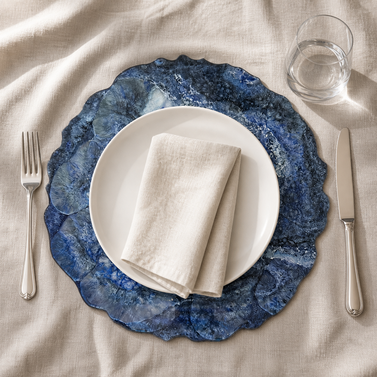 Blue Placemats geode design epoxy resin