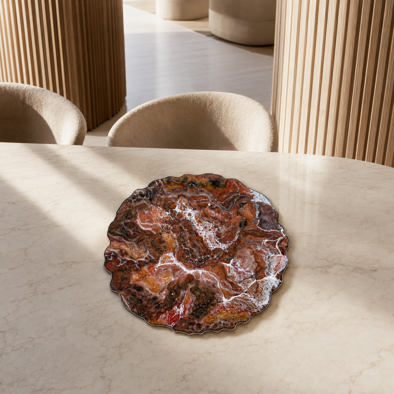 Black, Bronze and Copper Placemats geode design epoxy resin
